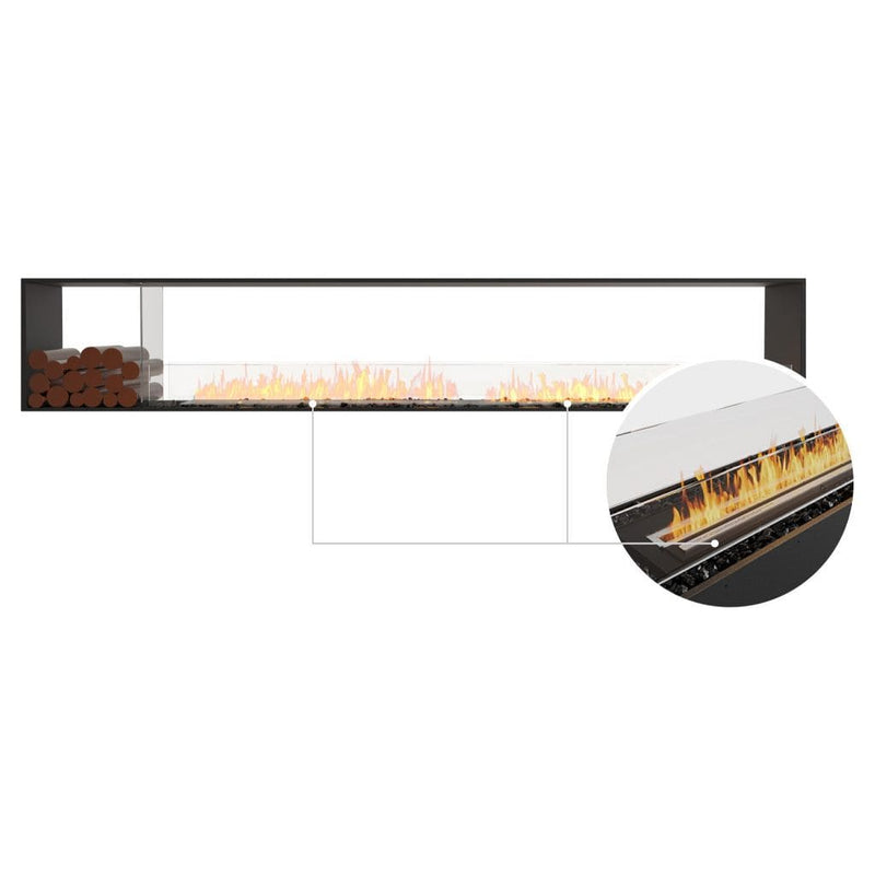 MAD Design Group EcoSmart Fire 130" Flex 122DB Double Sided Ethanol Fireplace Insert with Decorative Box by - Side View