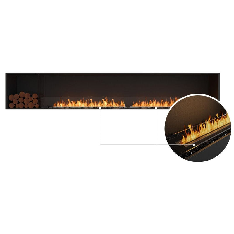 MAD Design Group EcoSmart Fire 130" Flex 122SS Single Sided Ethanol Fireplace Insert with Decorative Box by - Side View
