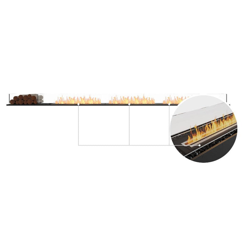 MAD Design Group EcoSmart Fire 143" Flex 140BN Bench Ethanol Fireplace Insert with Decorative Box by - Side View