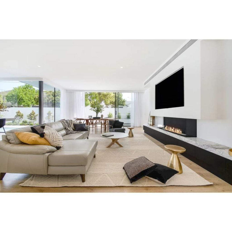 MAD Design Group EcoSmart Fire 144" Flex 140BY Bay Ethanol Fireplace Insert with Decorative Box by - Installation View