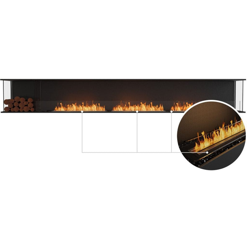 MAD Design Group EcoSmart Fire 144" Flex 140BY Bay Ethanol Fireplace Insert with Decorative Box by - Side View