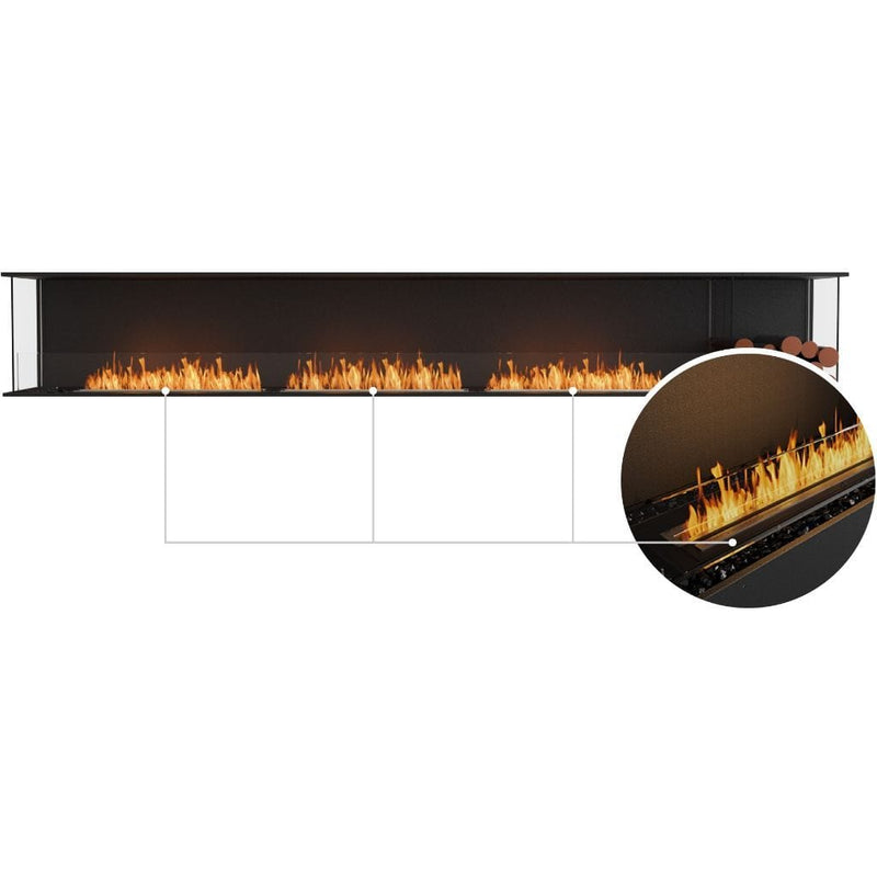MAD Design Group EcoSmart Fire 144" Flex 140BY Bay Ethanol Fireplace Insert with Decorative Box by - Dimensions