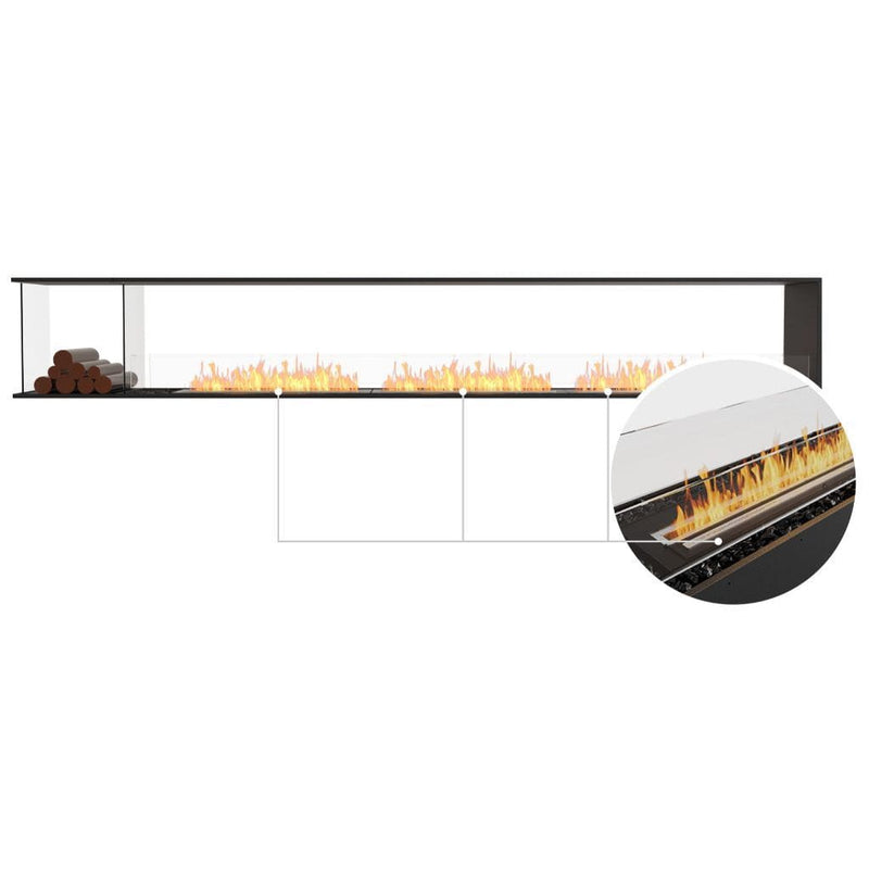MAD Design Group EcoSmart Fire 146" Flex 140PN Peninsula Ethanol Fireplace Insert with Decorative Box by - Side View
