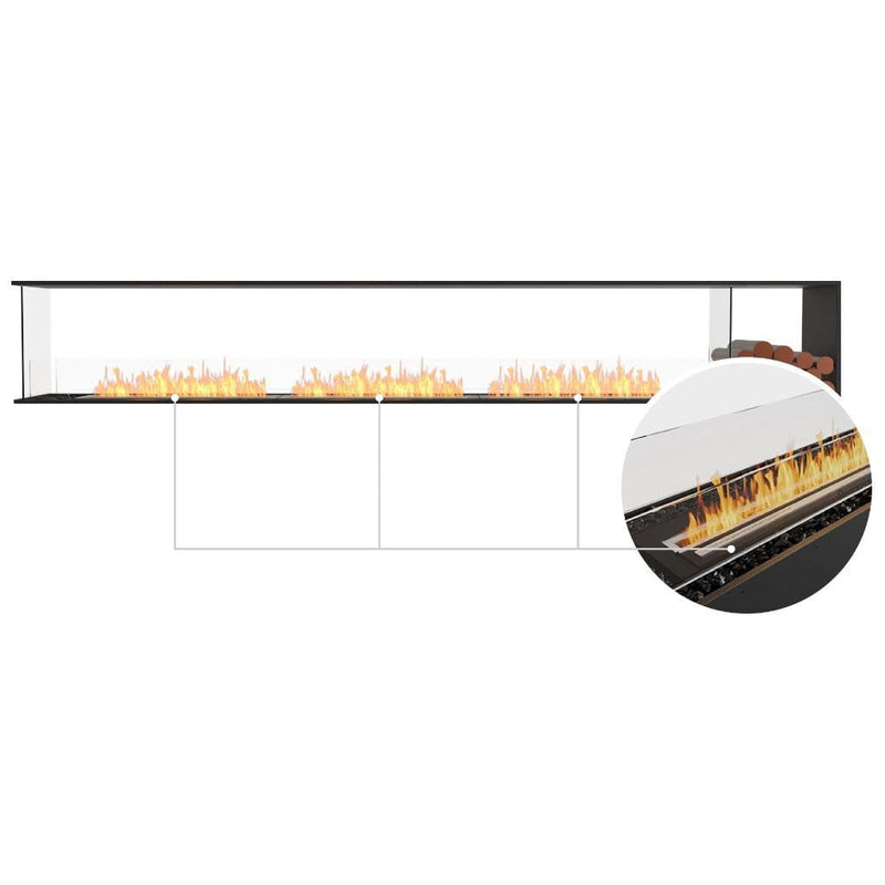 MAD Design Group EcoSmart Fire 146" Flex 140PN Peninsula Ethanol Fireplace Insert with Decorative Box by - Dimensions
