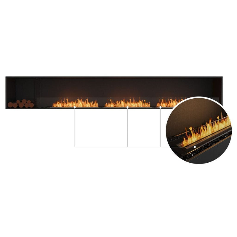 MAD Design Group EcoSmart Fire 148" Flex 140SS Single Sided Ethanol Fireplace Insert with Decorative Box by - Side View