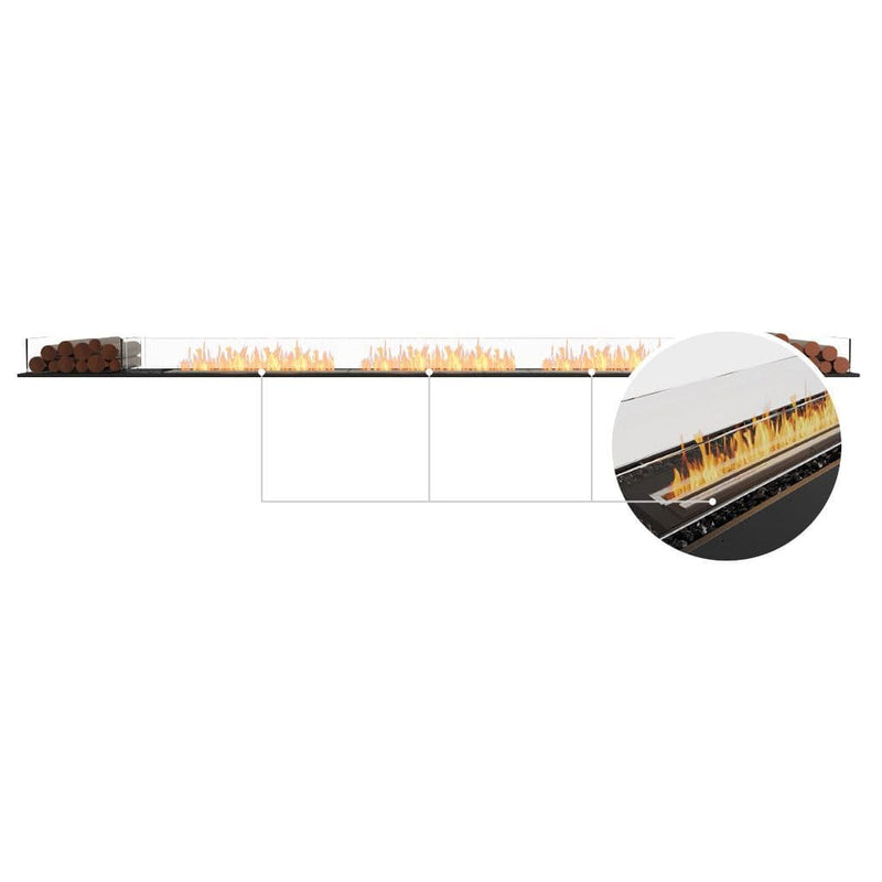MAD Design Group EcoSmart Fire 161" Flex 158BN Bench Ethanol Fireplace Insert with Decorative Box by - Side View