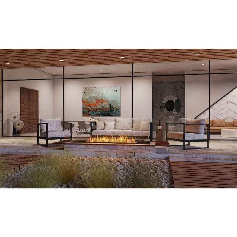 MAD Design Group EcoSmart Fire 161" Flex 158BN Bench Ethanol Fireplace Insert with Decorative Box by - Close-Up