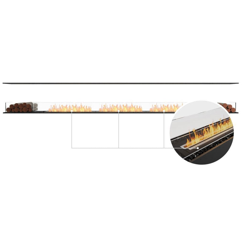 MAD Design Group EcoSmart Fire 161" Flex 158IL Island Ethanol Fireplace Insert with Decorative Box by - Side View