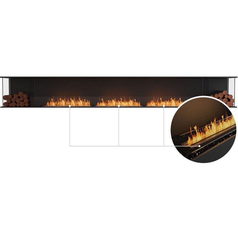 MAD Design Group EcoSmart Fire 162" Flex 158BY Bay Ethanol Fireplace Insert with Decorative Box by - Side View