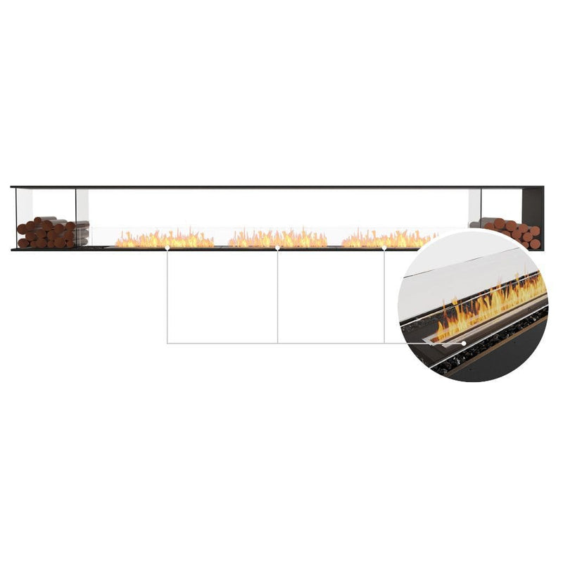 MAD Design Group EcoSmart Fire 164" Flex 158PN Peninsula Ethanol Fireplace Insert with Decorative Box by - Side View