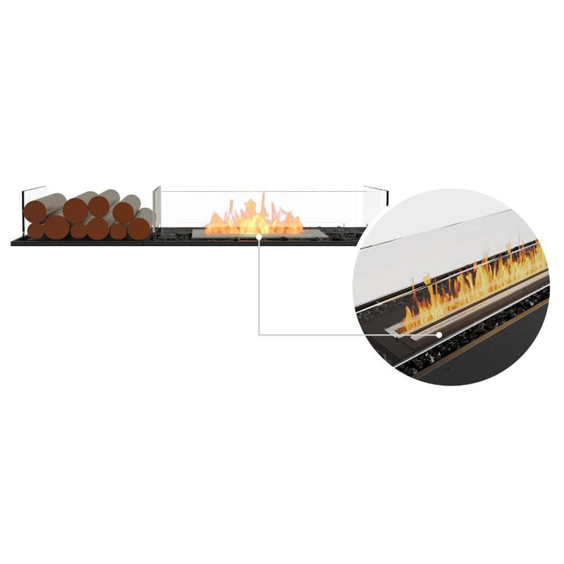 MAD Design Group EcoSmart Fire 53" Flex 50BN Bench Ethanol Fireplace Insert with Decorative Box by - Side View