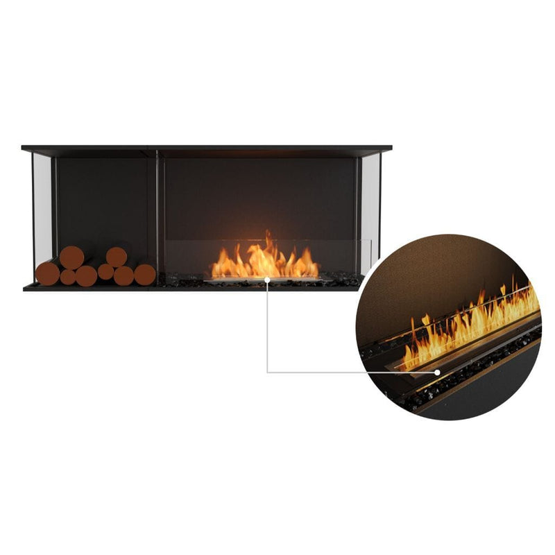 MAD Design Group EcoSmart Fire 53" Flex 50BY Bay Ethanol Fireplace Insert with Decorative Box by - Side View