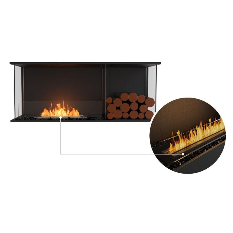 MAD Design Group EcoSmart Fire 53" Flex 50BY Bay Ethanol Fireplace Insert with Decorative Box by - Dimensions