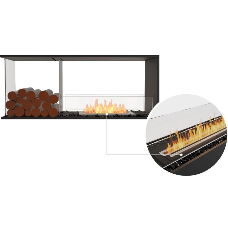 MAD Design Group EcoSmart Fire 55" Flex 50PN Peninsula Ethanol Fireplace Insert with Decorative Box by - Side View