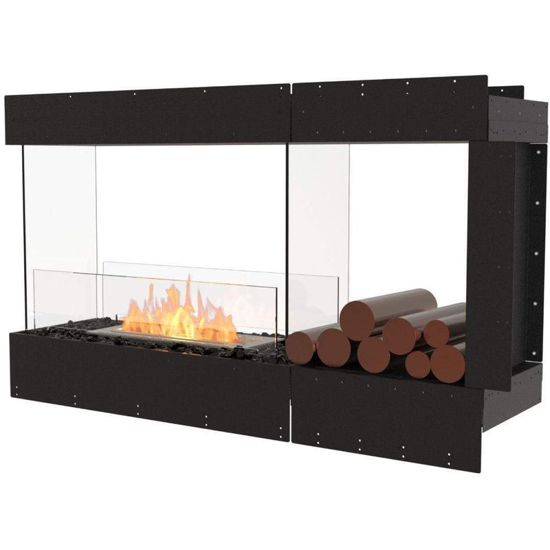 MAD Design Group EcoSmart Fire 55" Flex 50PN Peninsula Ethanol Fireplace Insert with Decorative Box by - Rear View