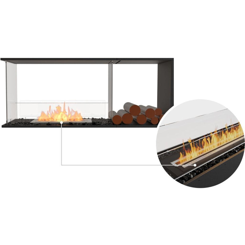 MAD Design Group EcoSmart Fire 55" Flex 50PN Peninsula Ethanol Fireplace Insert with Decorative Box by - Dimensions