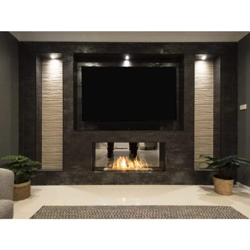 MAD Design Group EcoSmart Fire 57" Flex 50DB Double Sided Ethanol Fireplace Insert with Decorative Box by - Close-Up