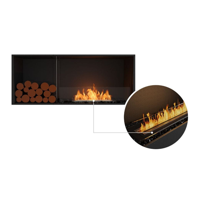 MAD Design Group EcoSmart Fire 57" Flex 50SS Single Sided Ethanol Fireplace Insert with Decorative Box by - Side View