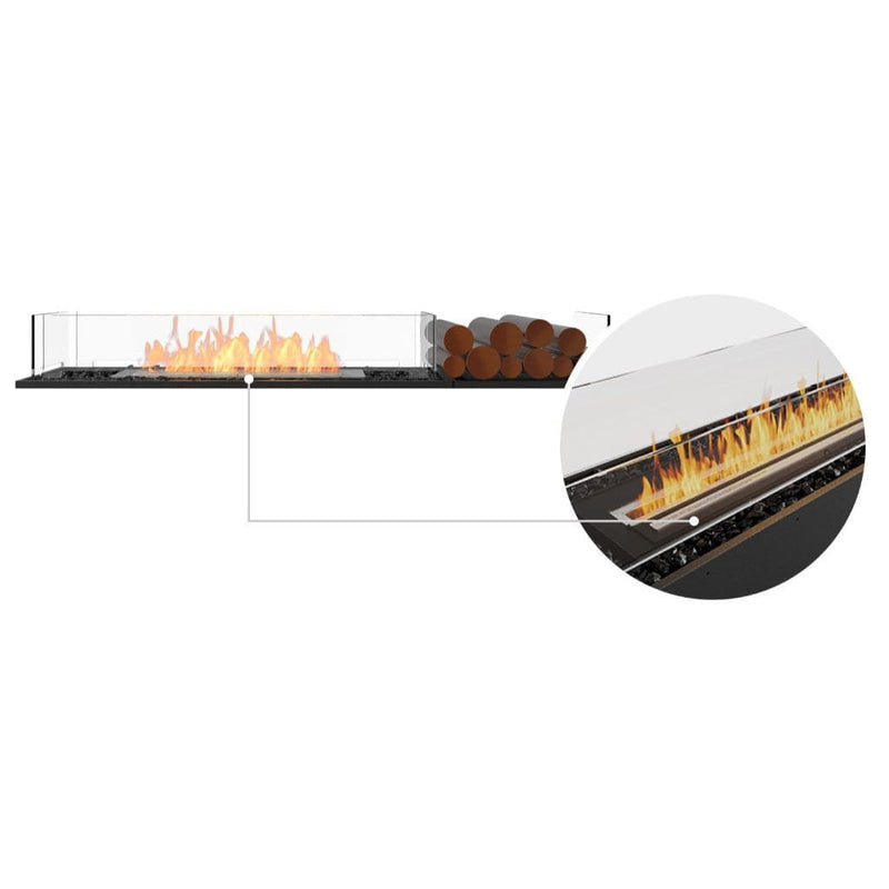 MAD Design Group EcoSmart Fire 63" Flex 60BN Bench Ethanol Fireplace Insert with Decorative Box by - Side View