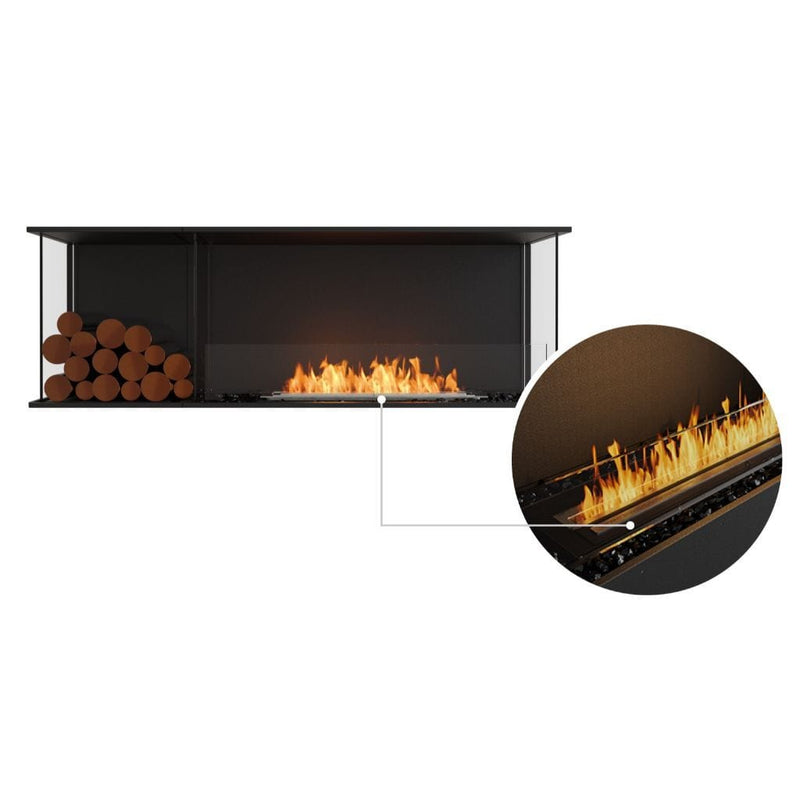 MAD Design Group EcoSmart Fire 63" Flex 60BY Bay Ethanol Fireplace Insert with Decorative Box by - Side View