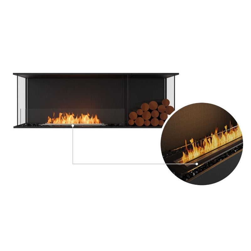 MAD Design Group EcoSmart Fire 63" Flex 60BY Bay Ethanol Fireplace Insert with Decorative Box by - Dimensions