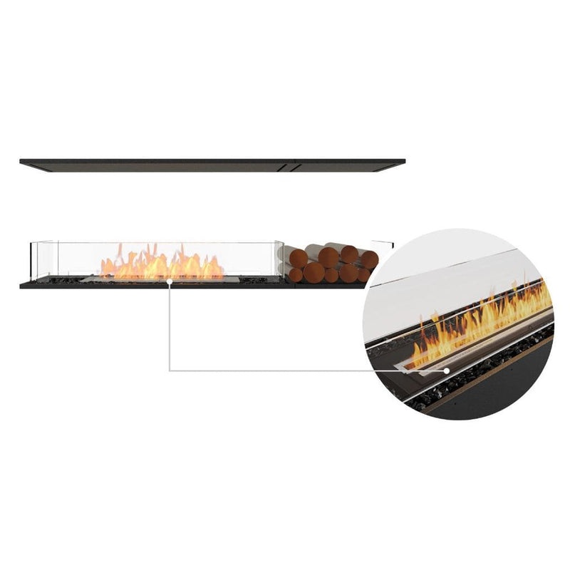 MAD Design Group EcoSmart Fire 63" Flex 60IL Island Ethanol Fireplace Insert with Decorative Box by - Side View
