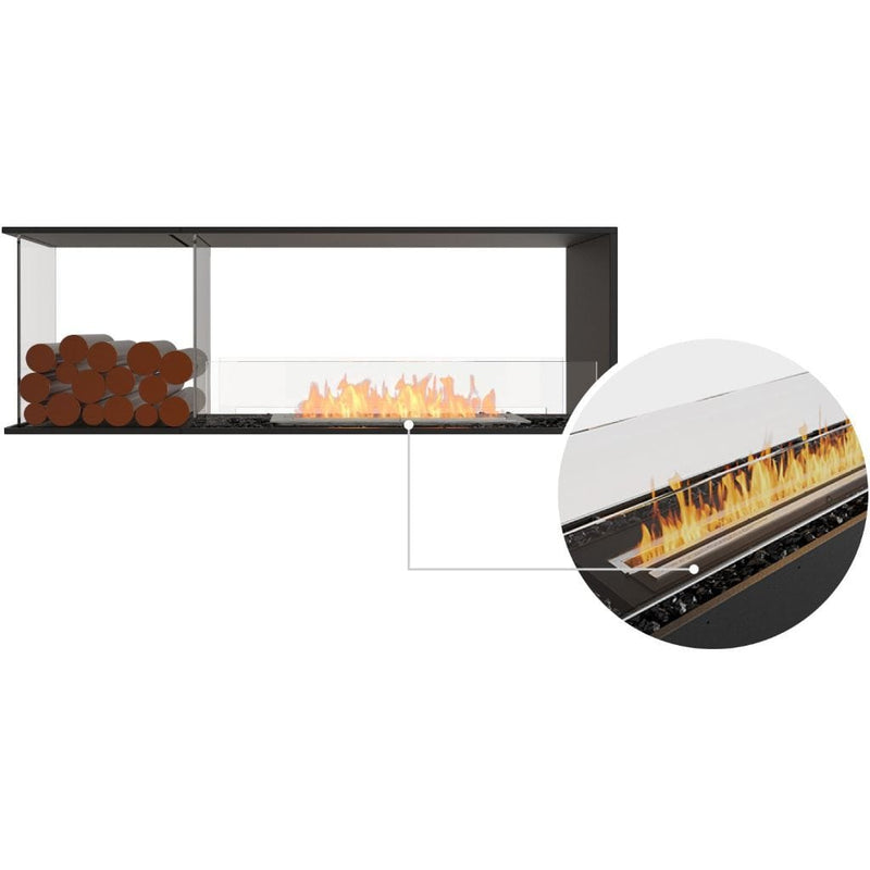 MAD Design Group EcoSmart Fire 65" Flex 60PN Peninsula Ethanol Fireplace Insert with Decorative Box by - Side View
