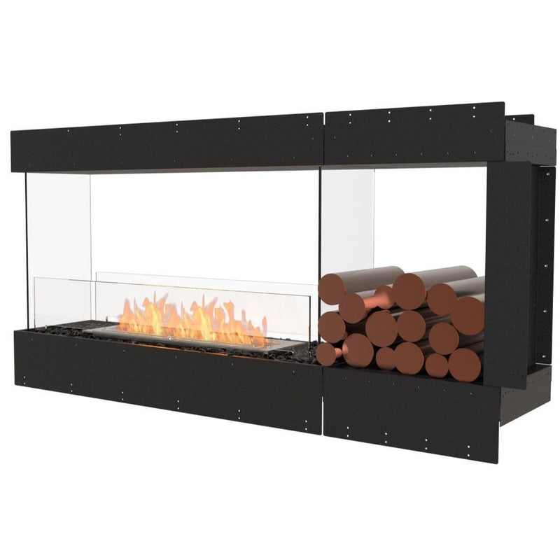 MAD Design Group EcoSmart Fire 65" Flex 60PN Peninsula Ethanol Fireplace Insert with Decorative Box by - Rear View