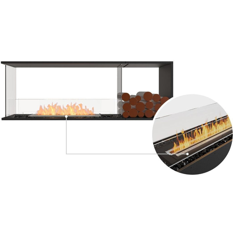 MAD Design Group EcoSmart Fire 65" Flex 60PN Peninsula Ethanol Fireplace Insert with Decorative Box by - Dimensions
