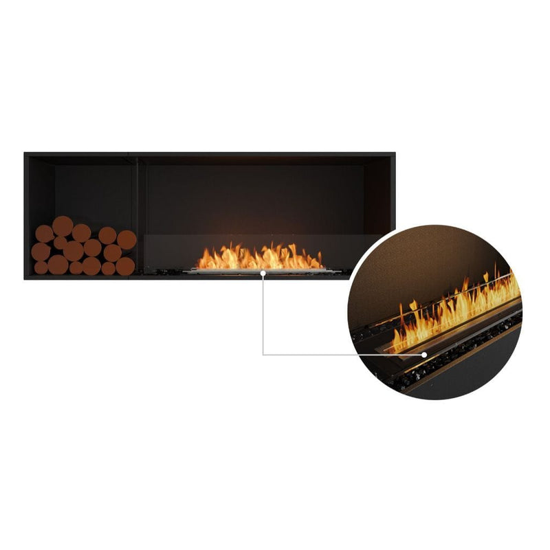 MAD Design Group EcoSmart Fire 67" Flex 60SS Single Sided Ethanol Fireplace Insert with Decorative Box by - Side View