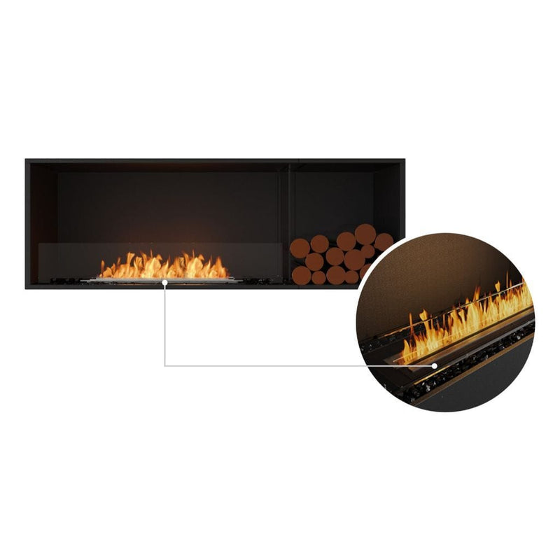 MAD Design Group EcoSmart Fire 67" Flex 60SS Single Sided Ethanol Fireplace Insert with Decorative Box by - Dimensions
