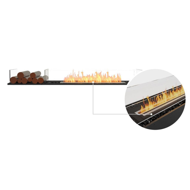 MAD Design Group EcoSmart Fire 71" Flex 68BN Bench Fireplace Insert with Decorative Box by - Side View