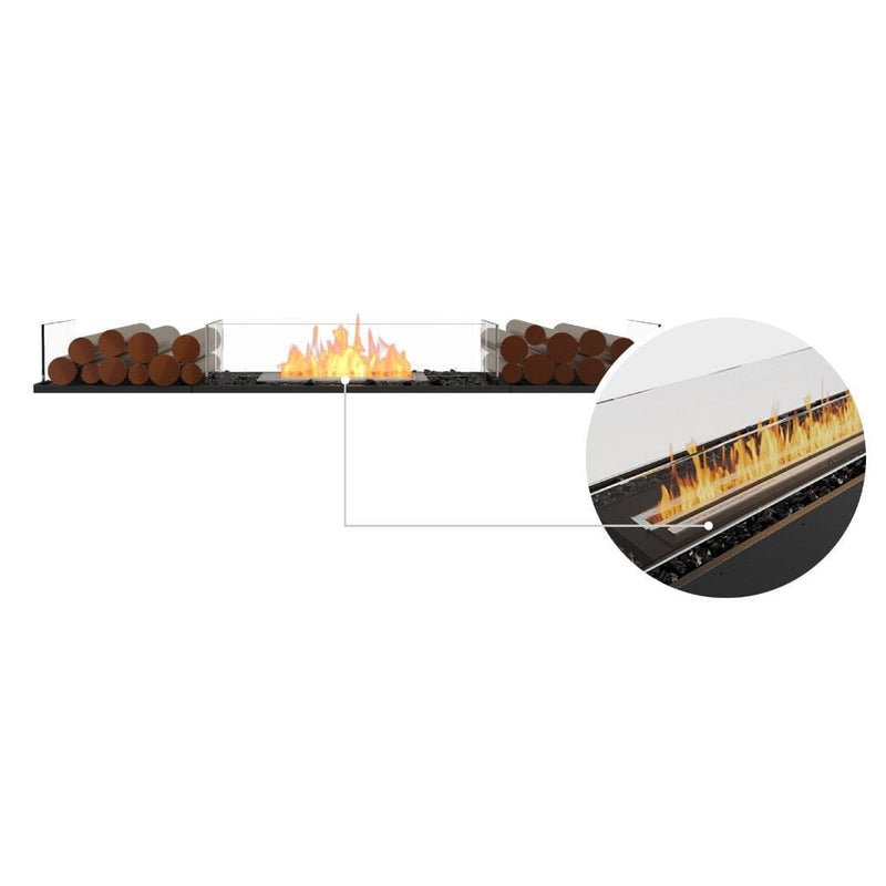 MAD Design Group EcoSmart Fire 71" Flex 68BN Bench Fireplace Insert with Decorative Box by - Dimensions
