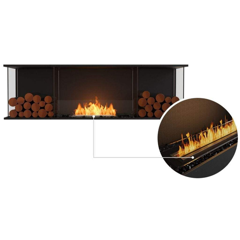 MAD Design Group EcoSmart Fire 71" Flex 68BY Bay Ethanol Fireplace Insert with Decorative Box by - Installation View