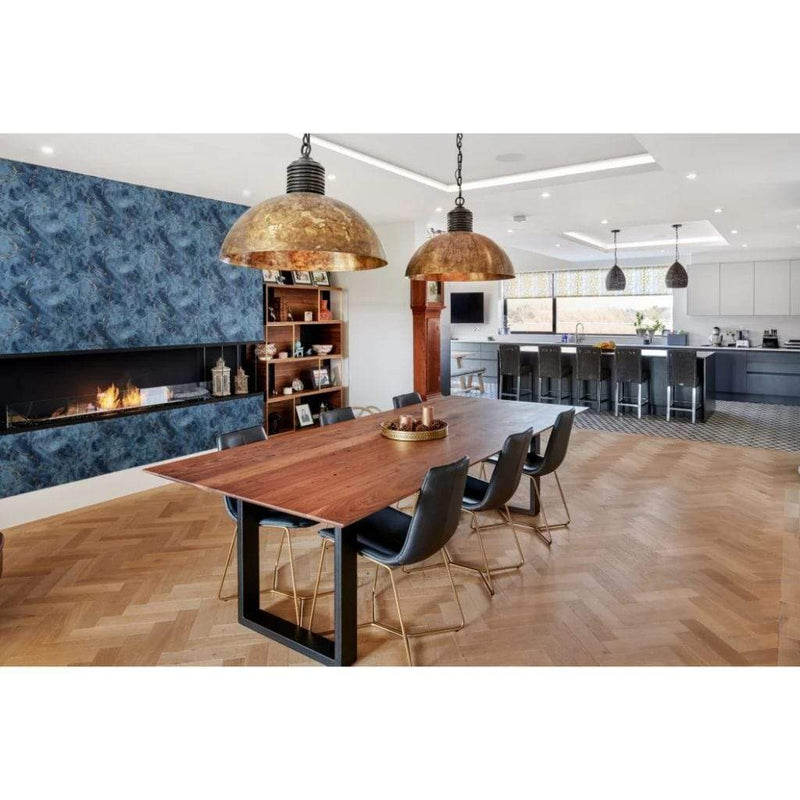 MAD Design Group EcoSmart Fire 71" Flex 68BY Bay Ethanol Fireplace Insert with Decorative Box by - Side View
