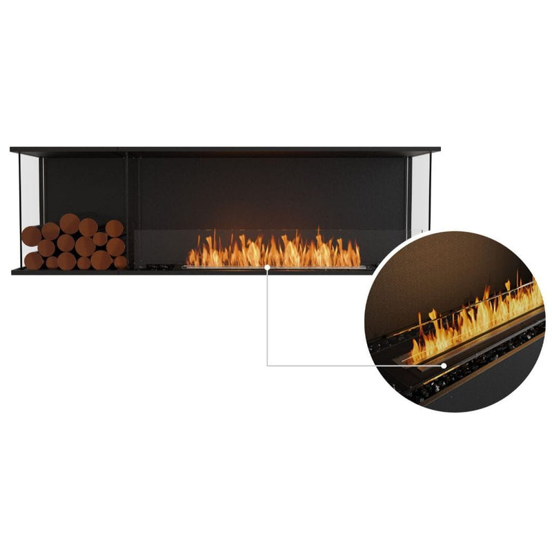MAD Design Group EcoSmart Fire 71" Flex 68BY Bay Ethanol Fireplace Insert with Decorative Box by - Side View