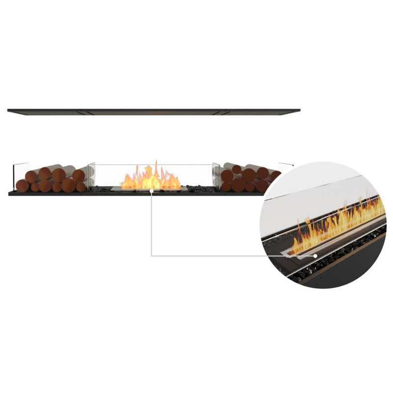 MAD Design Group EcoSmart Fire 71" Flex 68IL Island Fireplace Insert with Decorative Box by - Dimensions