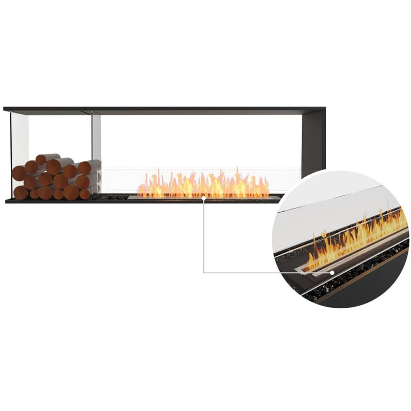 MAD Design Group EcoSmart Fire 73" Flex 68PN Peninsula Ethanol Fireplace Insert with Decorative Box by - Side View