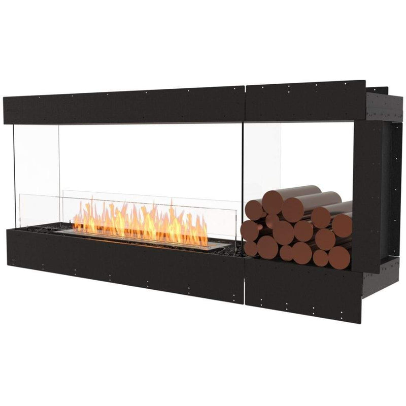 MAD Design Group EcoSmart Fire 73" Flex 68PN Peninsula Ethanol Fireplace Insert with Decorative Box by - Rear View