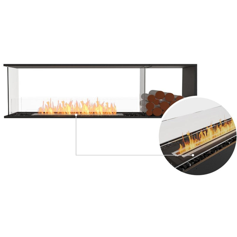 MAD Design Group EcoSmart Fire 73" Flex 68PN Peninsula Ethanol Fireplace Insert with Decorative Box by - Dimensions