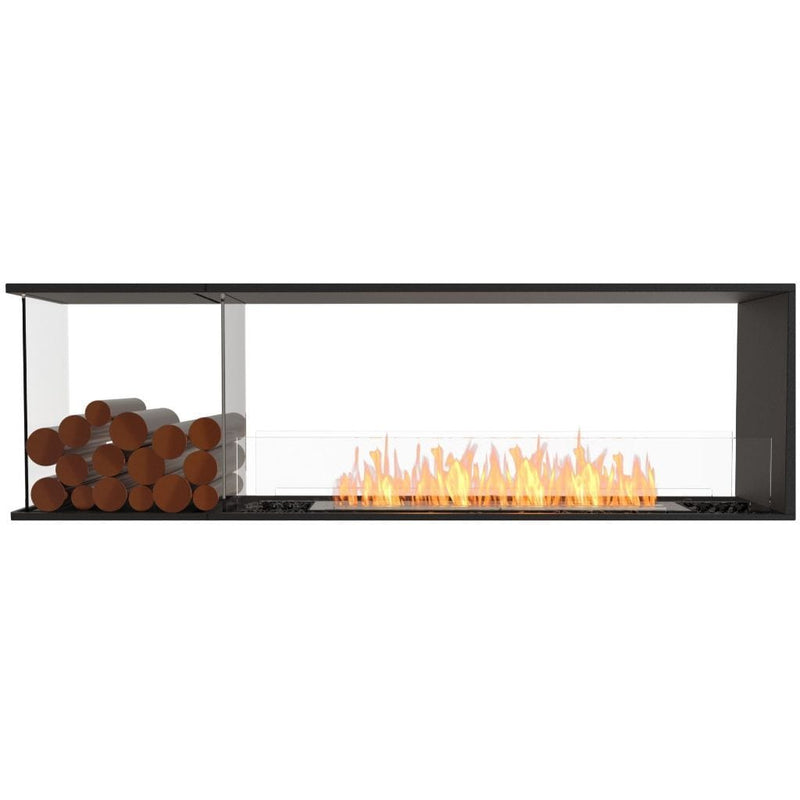 MAD Design Group EcoSmart Fire 73" Flex 68PN Peninsula Ethanol Fireplace Insert with Decorative Box by