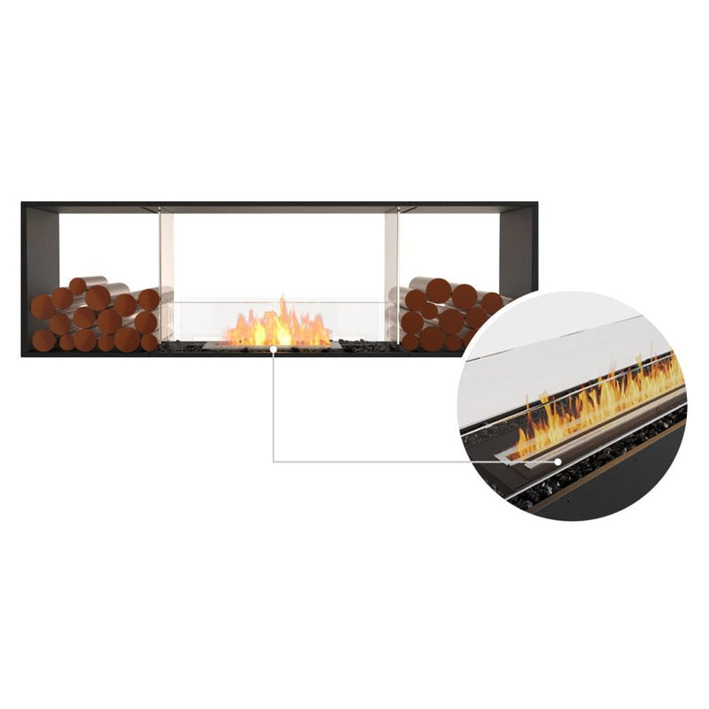 MAD Design Group EcoSmart Fire 76" Flex 68DB Double Sided Ethanol Fireplace Insert with Decorative Box by - Dimensions