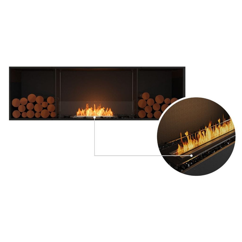 MAD Design Group EcoSmart Fire 76" Flex 68SS Single Sided Ethanol Fireplace Insert with Decorative Box by - Installation View