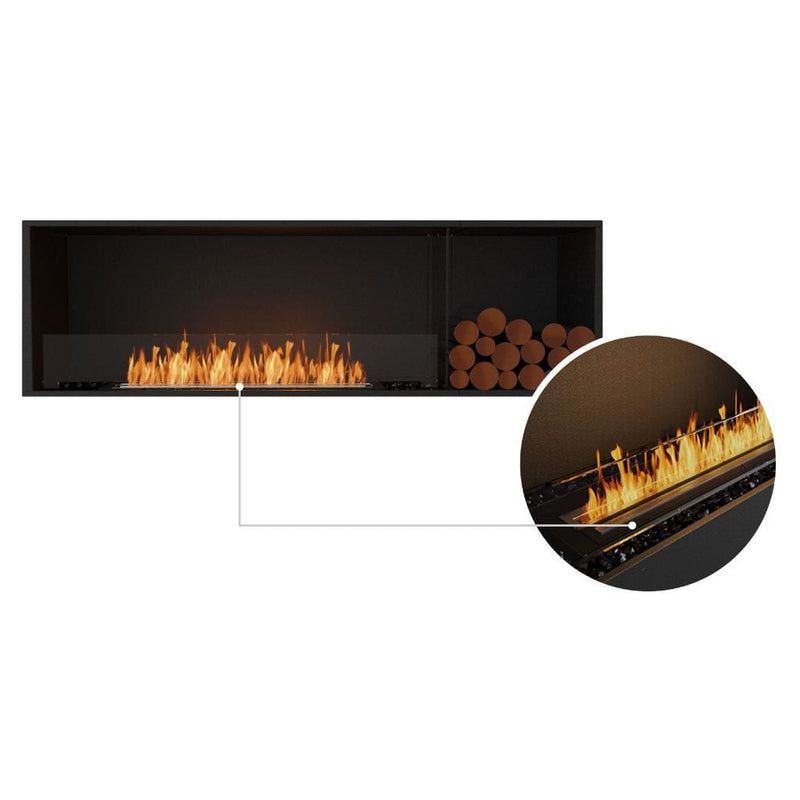 MAD Design Group EcoSmart Fire 76" Flex 68SS Single Sided Ethanol Fireplace Insert with Decorative Box by - Dimensions