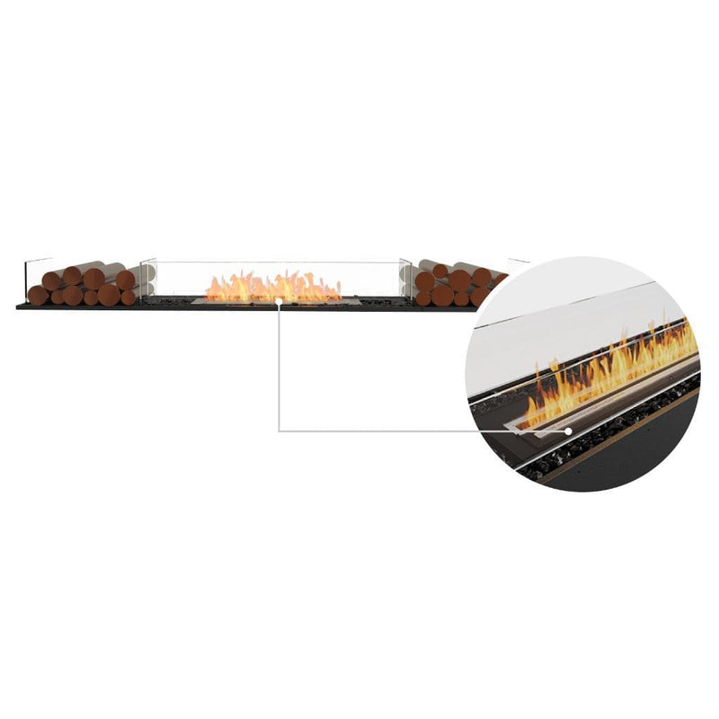 MAD Design Group EcoSmart Fire 81" Flex 78BN Bench Ethanol Fireplace Insert with Decorative Box by - Side View