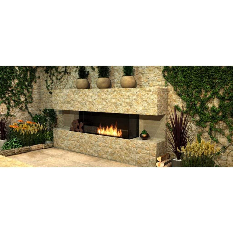 MAD Design Group EcoSmart Fire 81" Flex 78BY Bay Ethanol Fireplace Insert with Decorative Box by - Close-Up