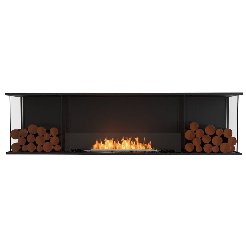 MAD Design Group EcoSmart Fire 81" Flex 78BY Bay Ethanol Fireplace Insert with Decorative Box by