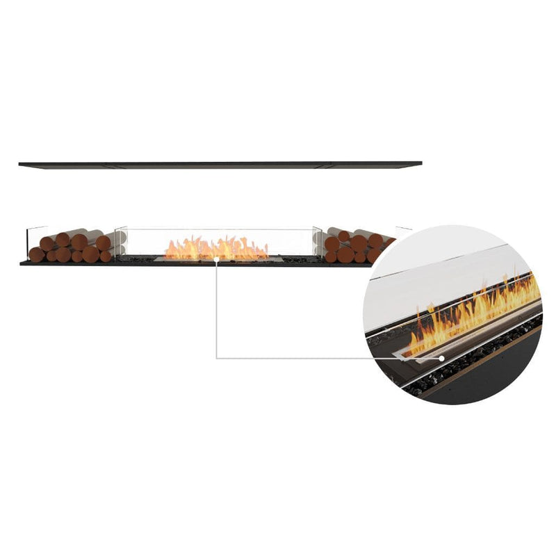 MAD Design Group EcoSmart Fire 81" Flex 78IL Island Ethanol Fireplace Insert with Decorative Box by - Side View