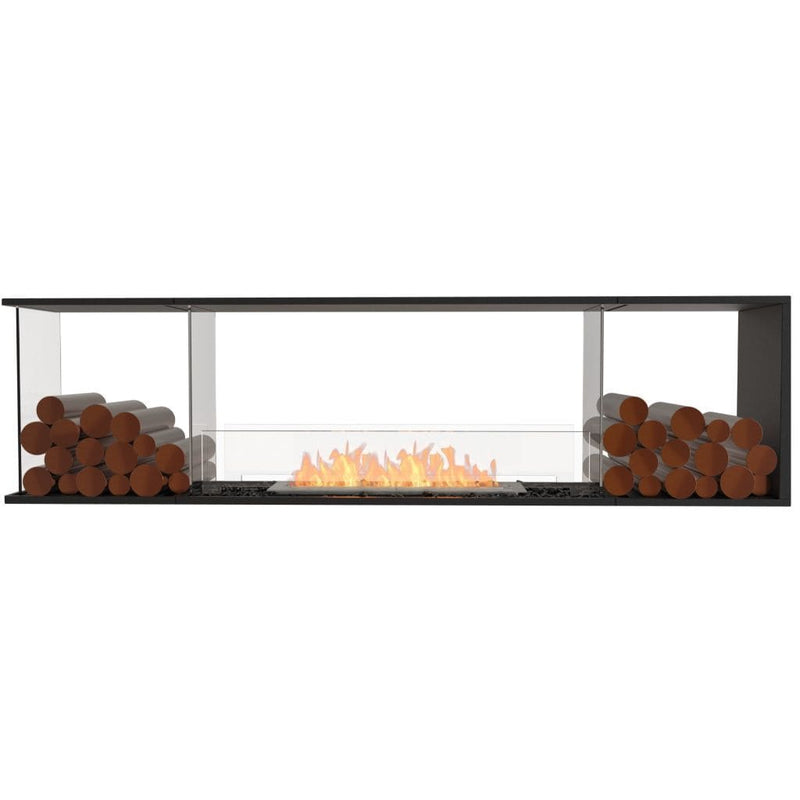 MAD Design Group EcoSmart Fire 83" Flex 78PN Peninsula Ethanol Fireplace Insert with Decorative Box by