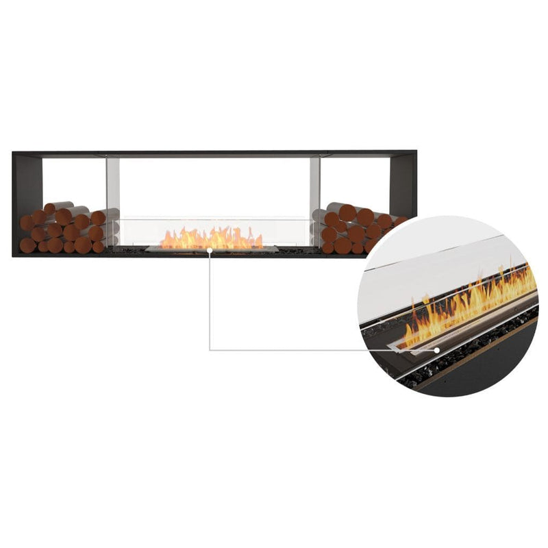 MAD Design Group EcoSmart Fire 86" Flex 78DB Double Sided Ethanol Fireplace Insert with Decorative Box by - Side View